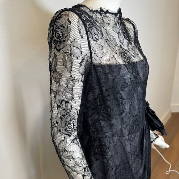 Vintage 1970s Bill Blass Lace Cocktail Dress - Picture 4 of 16